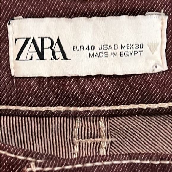 Zara distressed burgundy size 8 jeans .‎ - Picture 6 of 7